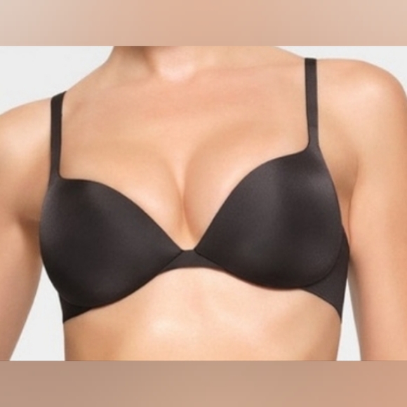 💕NWT SKIMS Ultimate Padded Plunge Pushup Push Up Teardrop bra Black ONYX 40DD - Picture 1 of 14